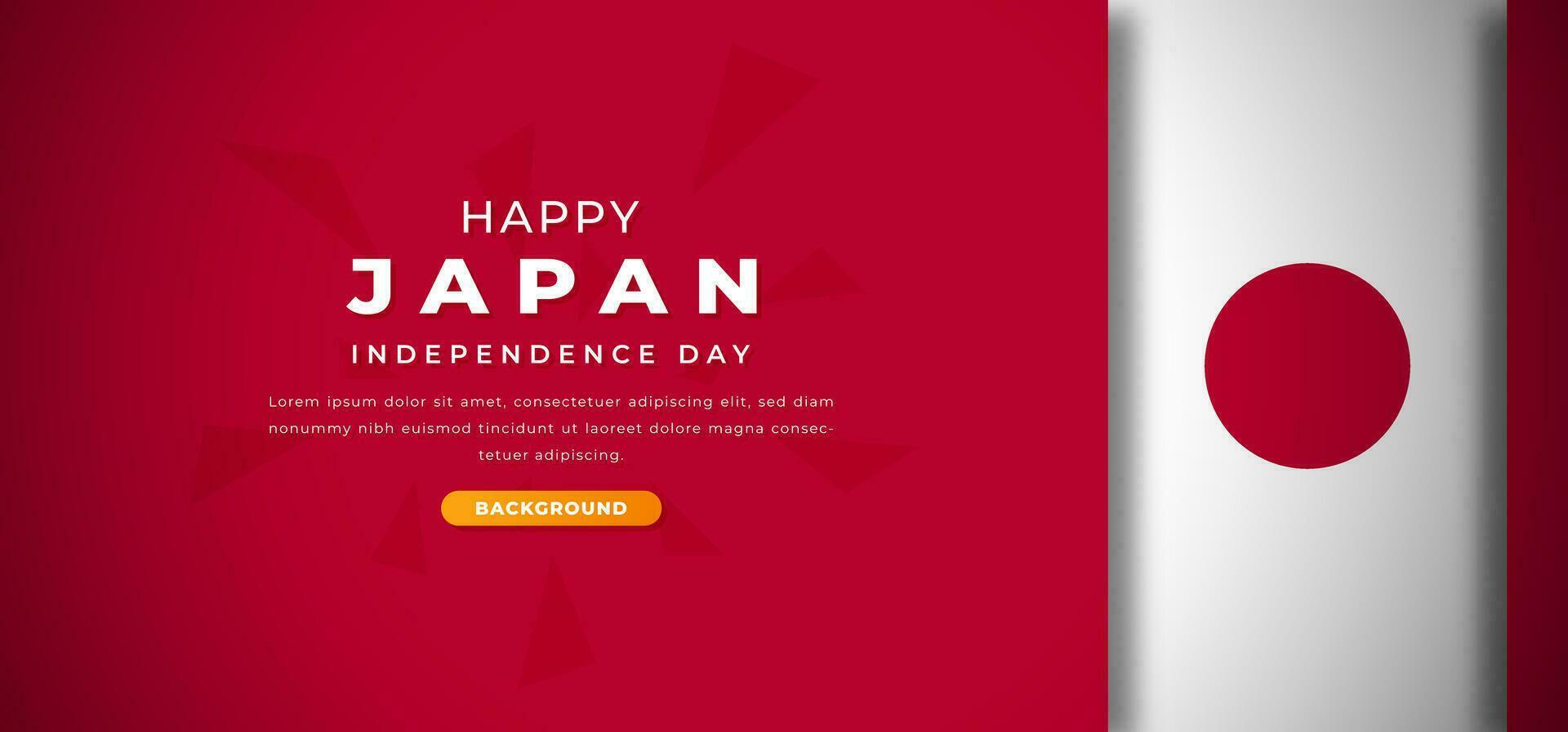 gelukkig Japan onafhankelijkheid dag ontwerp papier besnoeiing vormen achtergrond illustratie voor poster, banier, reclame, groet kaart vector