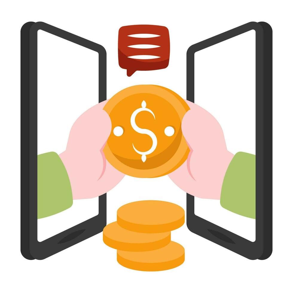 een creatief ontwerp icoon van mobiel geld vector