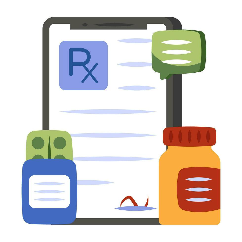 modieus ontwerp icoon van recept, mobiel rx vector