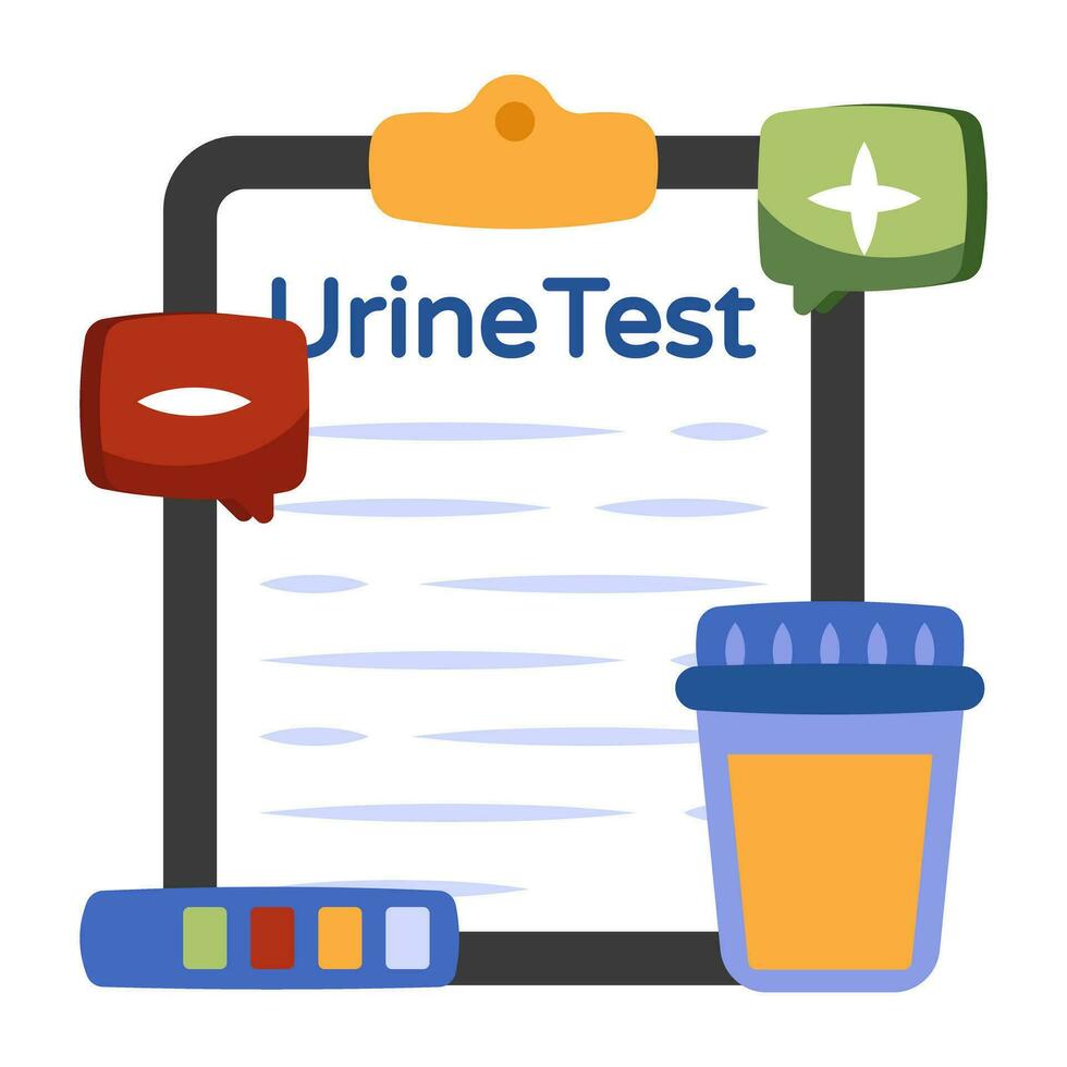 een vlak ontwerp icoon van urine test verslag doen van vector