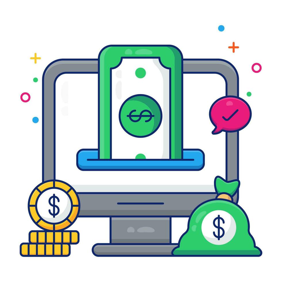 creatief ontwerp icoon van online geld vector