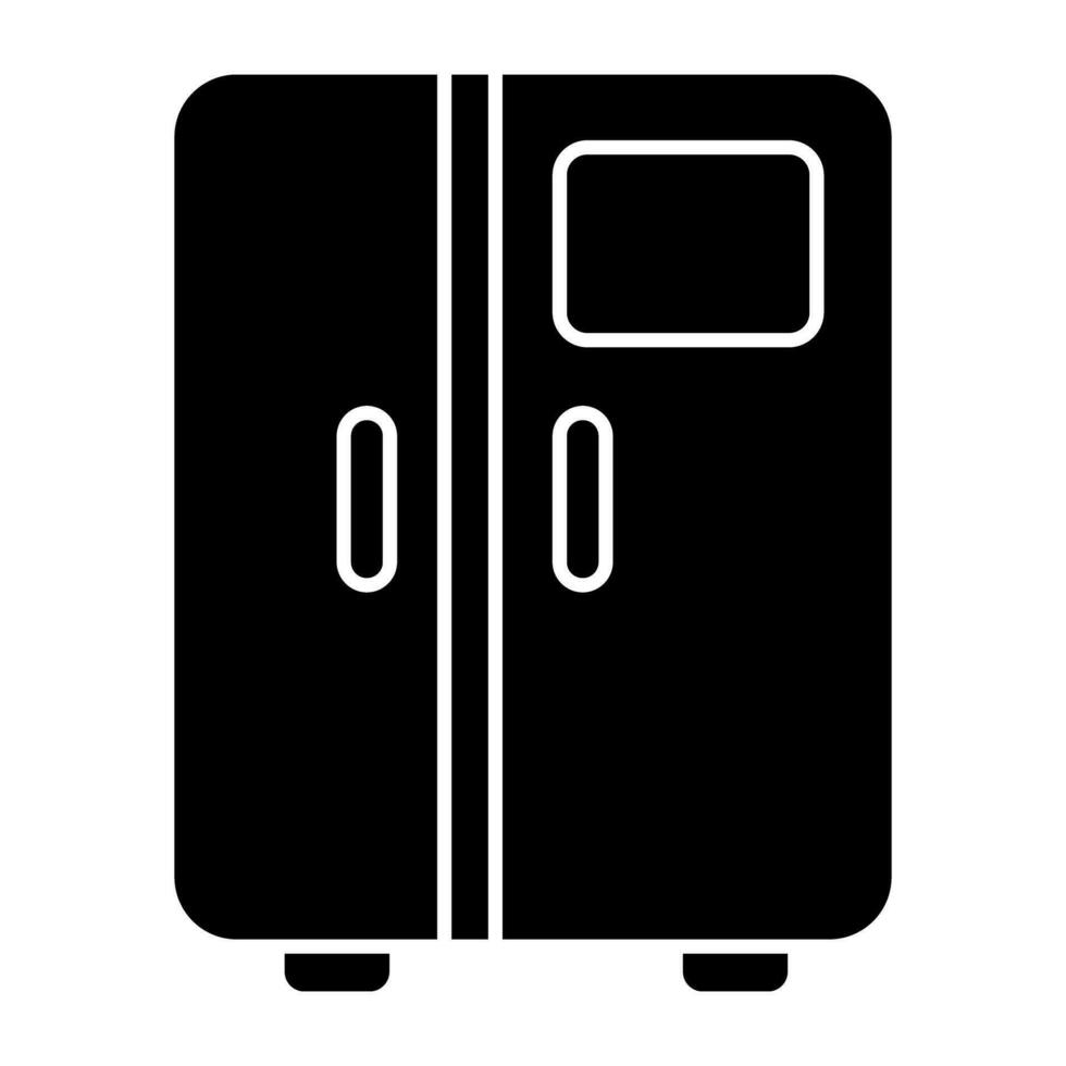 vector ontwerp van dubbele deur koelkast, solide icoon