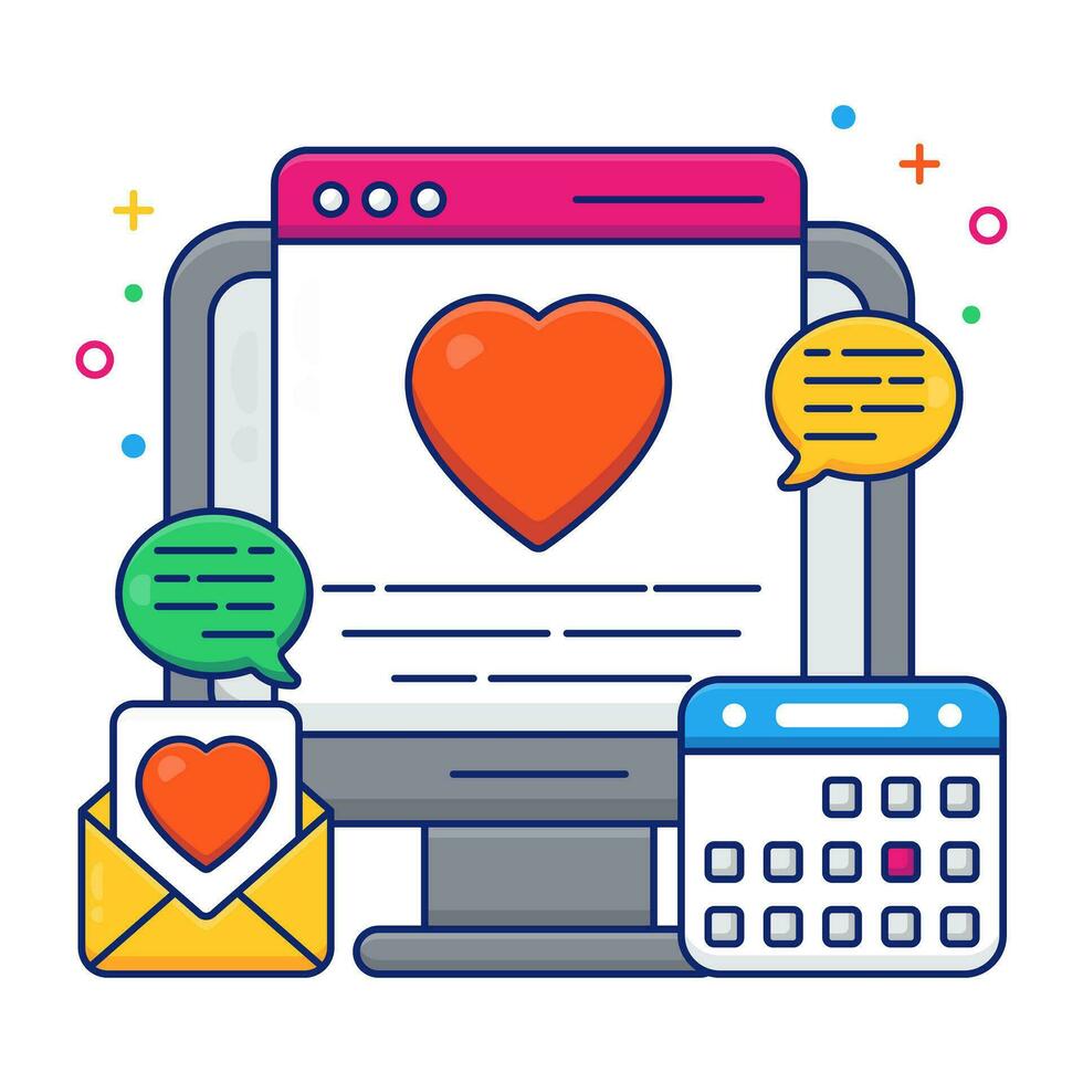 een gekleurde ontwerp icoon van liefde website vector