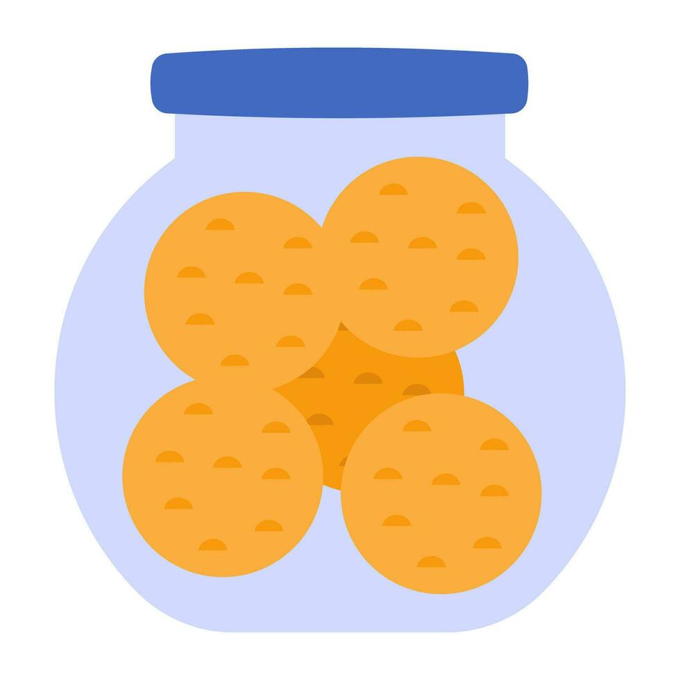 een bewerkbare ontwerp icoon van koekjes pot vector