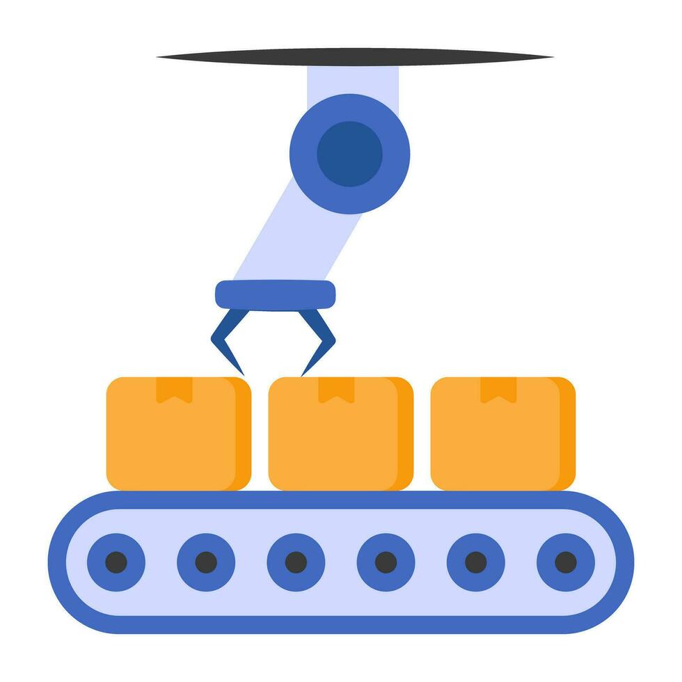 transportband riem icoon, robot verpakking bewerkbare vector