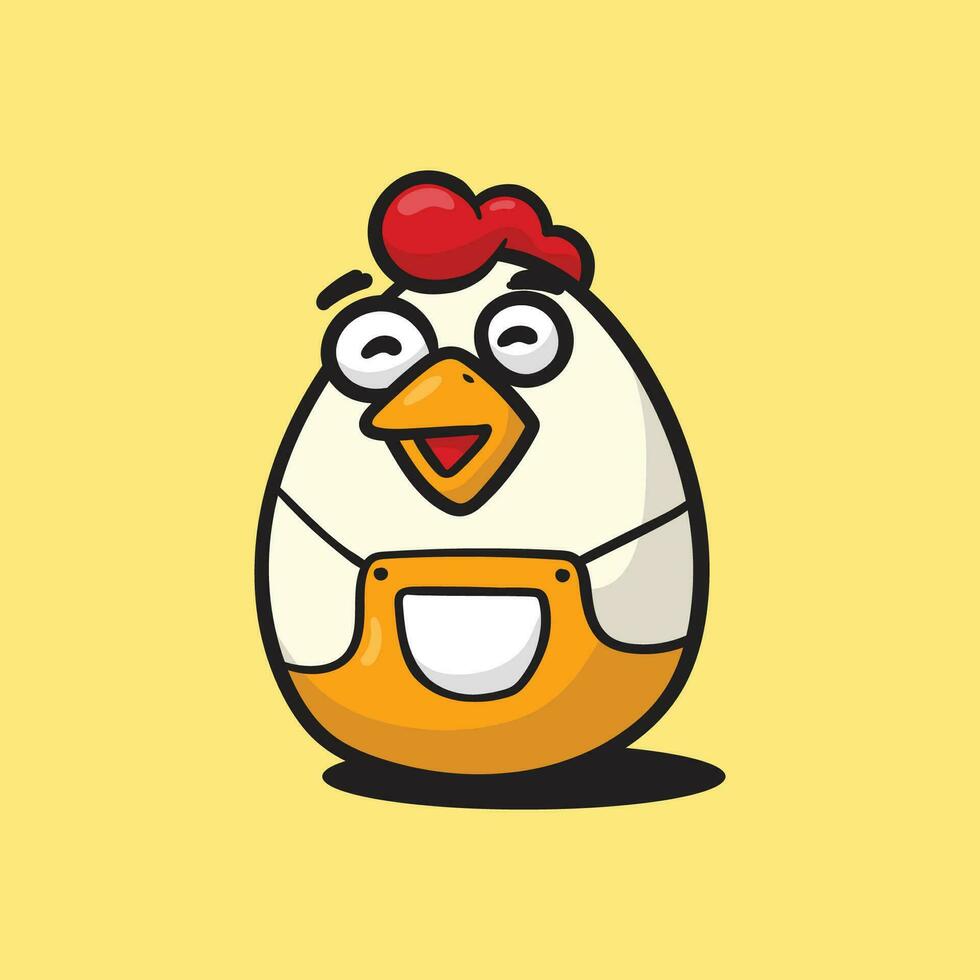illustratie vector mascotte ei kip mooi zo voor logo
