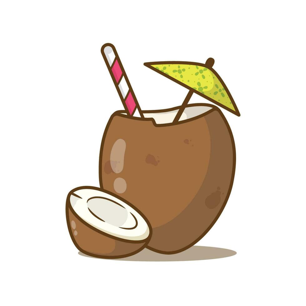 vector hand- getrokken kokosnoot illustratie Aan wit achtergrond