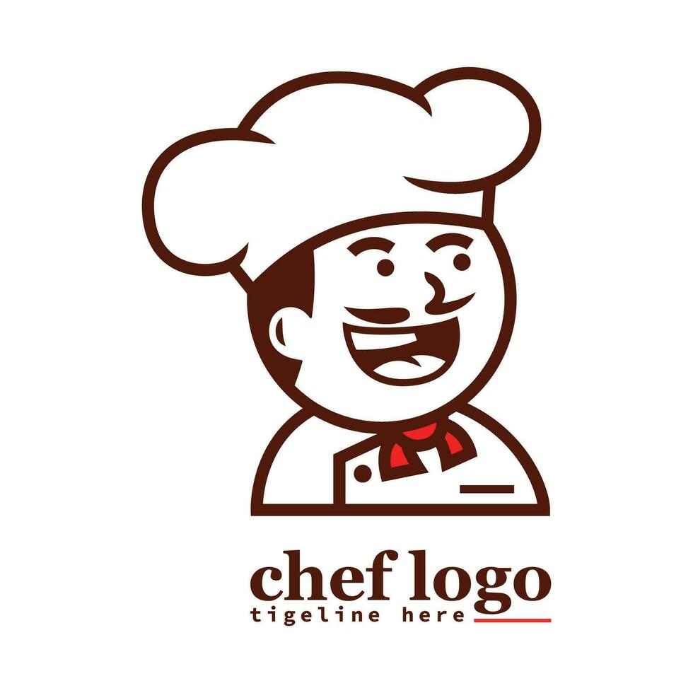 vector chef logo concept Aan wit achtergrond