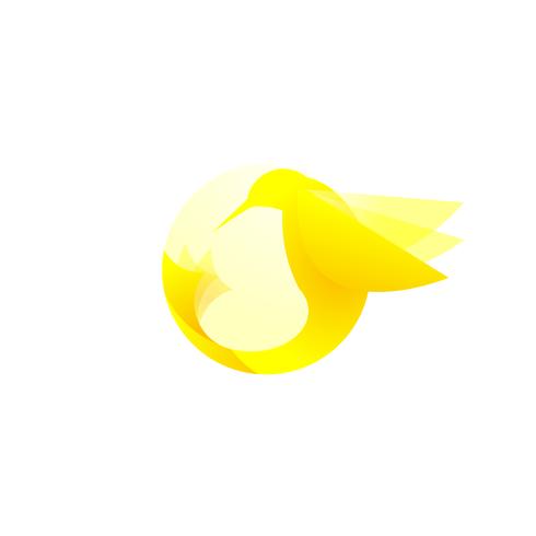 Hummingbird-logo. Illustratie van een vogelsoort violetears Colibri. Platte vectortekening van een dierenvlieg. vector