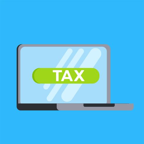 Belastingen online met een laptop. Platte vectorillustratie vector