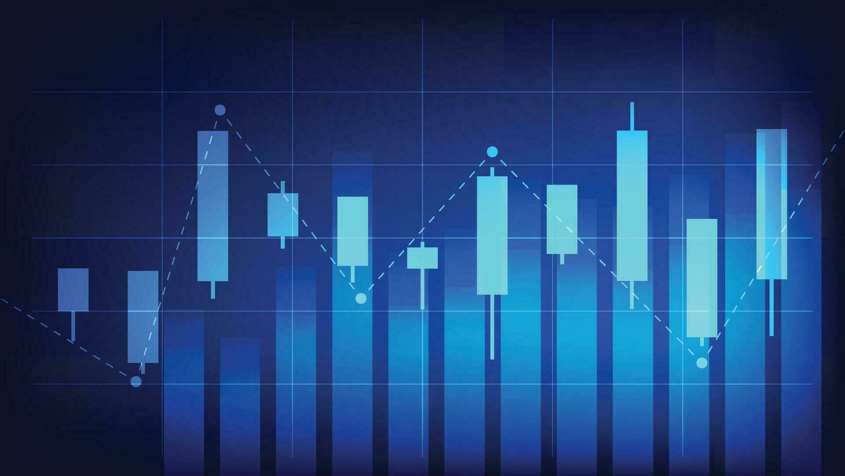 financieel bedrijf achtergrond statistieken met bar diagram en kandelaars tabel tonen voorraad markt vector
