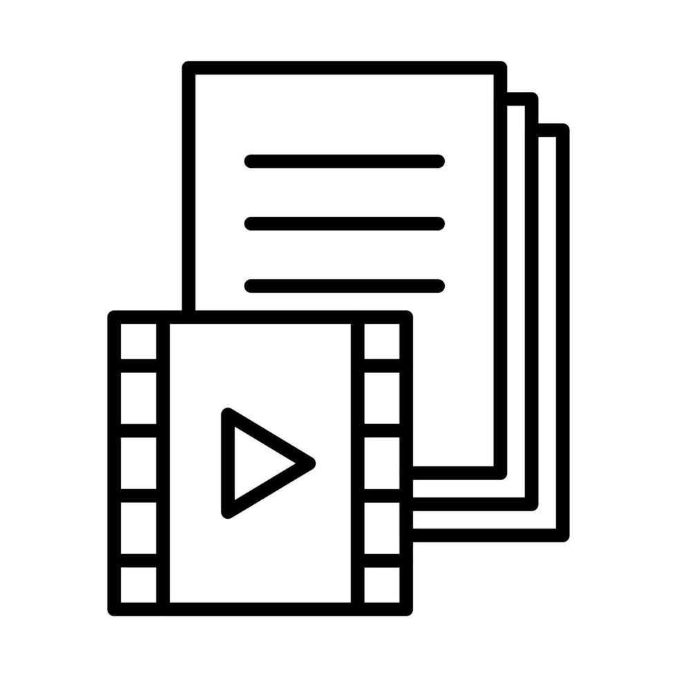 film script icoon in lijn vector