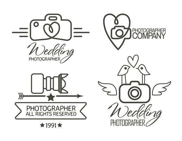 Fotografiebadges en etiketten in vintage stijl vector