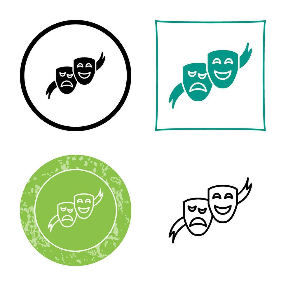 theater maskers vector icoon