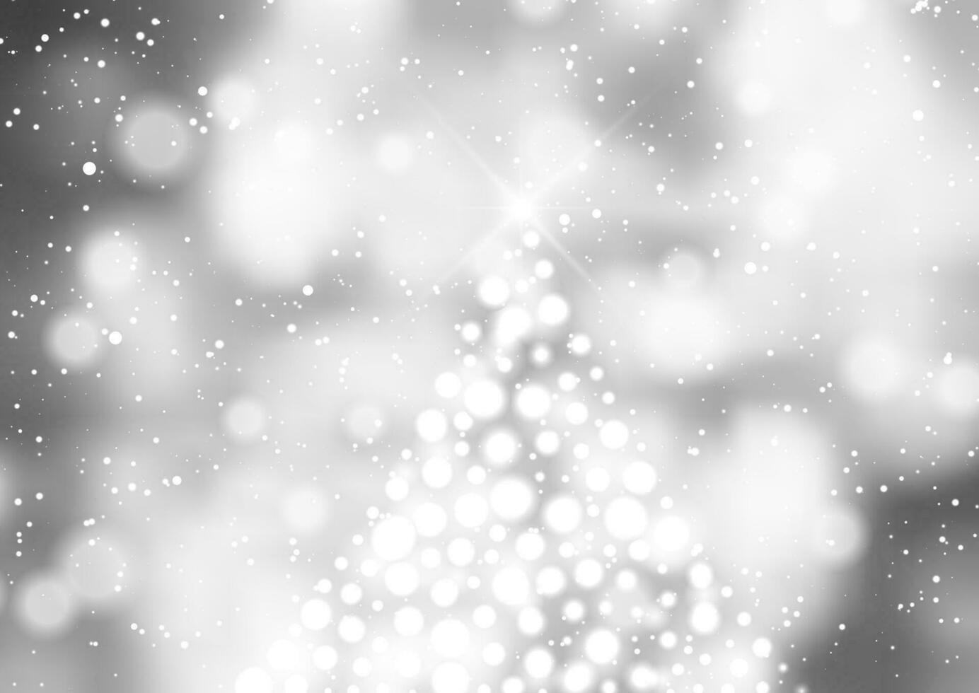 zilver Kerstmis achtergrond met bokeh lichten ontwerp vector