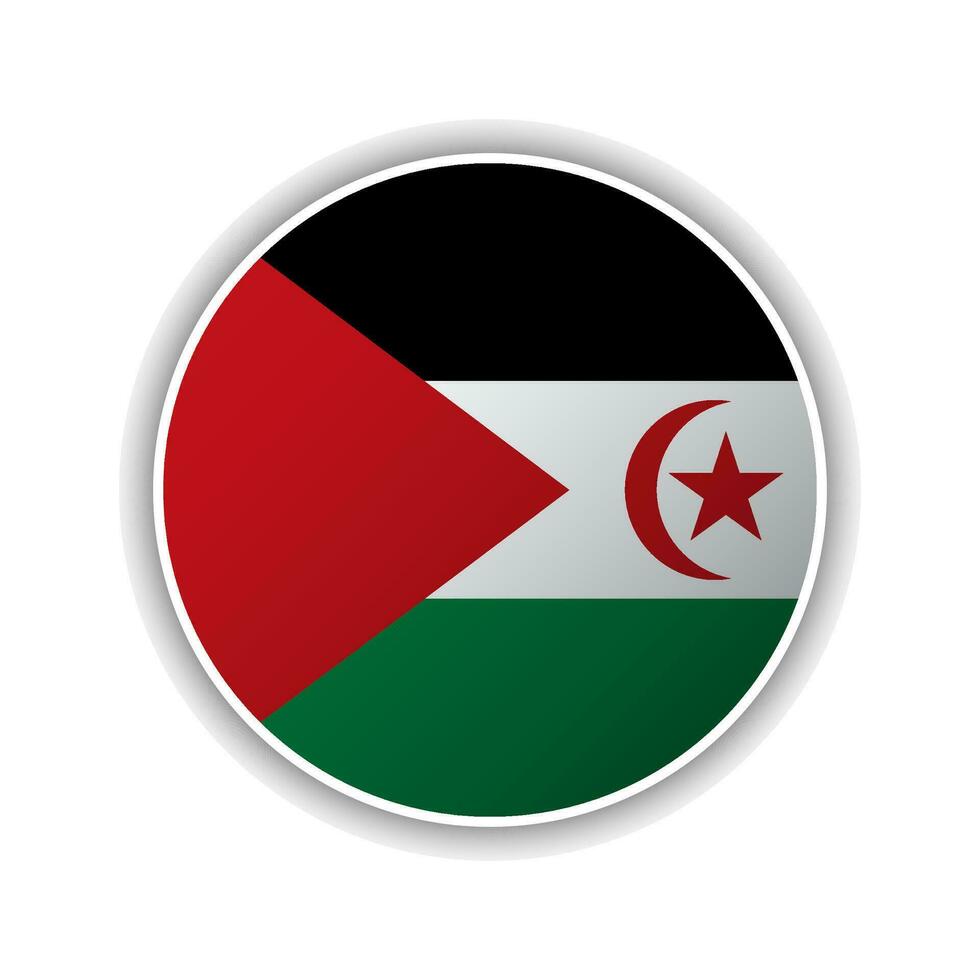 abstract cirkel sahrawi Arabisch democratisch republiek vlag icoon vector