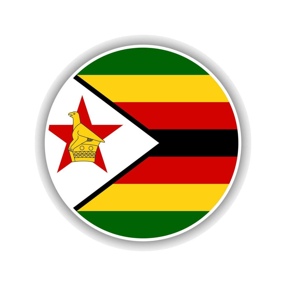 abstract cirkel Zimbabwe vlag icoon vector