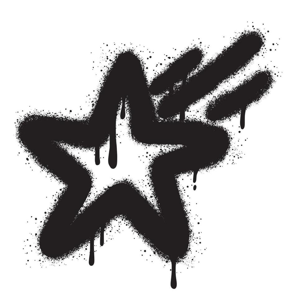 verstuiven geschilderd graffiti ster icoon geïsoleerd Aan wit achtergrond. vector illustratie. eps 10.