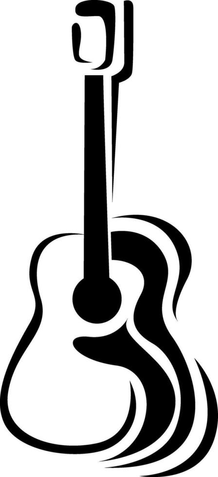 akoestisch gitaar tatoeëren vector