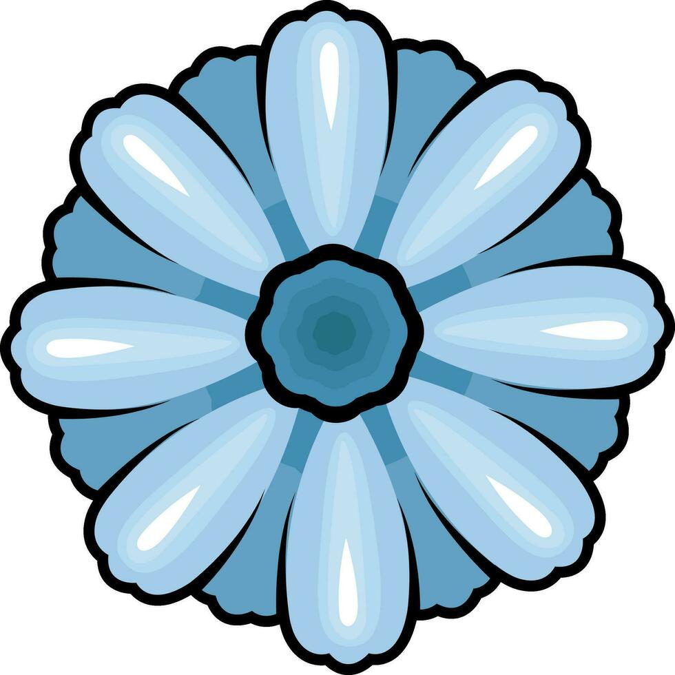 blauw bloem tatoeëren vector