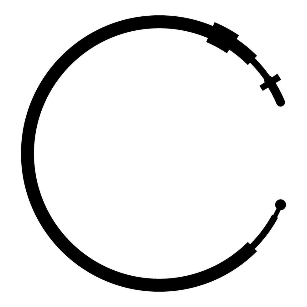 kabel voor gas- koppeling auto Trekken handleiding transmissie touw een deel icoon zwart kleur vector illustratie beeld vlak stijl