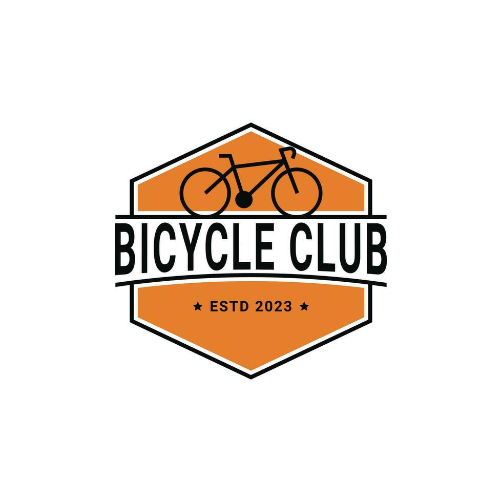 fiets club logo ontwerp wijnoogst retro insigne vector