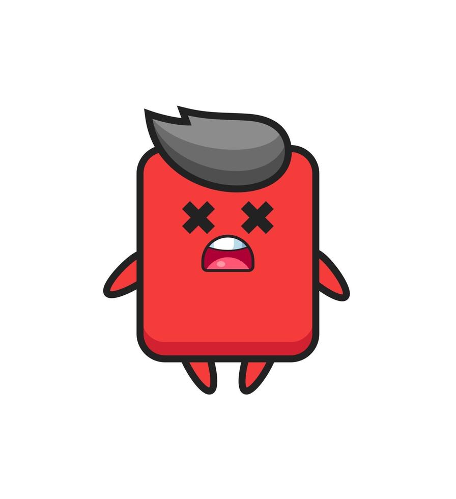 de dode rode kaart mascotte karakter vector