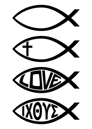 ichthus christelijke vis symbool religieuze pictogram vectorillustratie vector