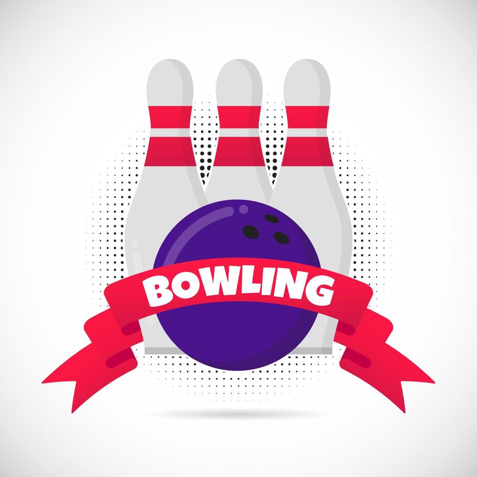 bowling game vlakke stijl ontwerp apparatuur poster vectorillustratie vector