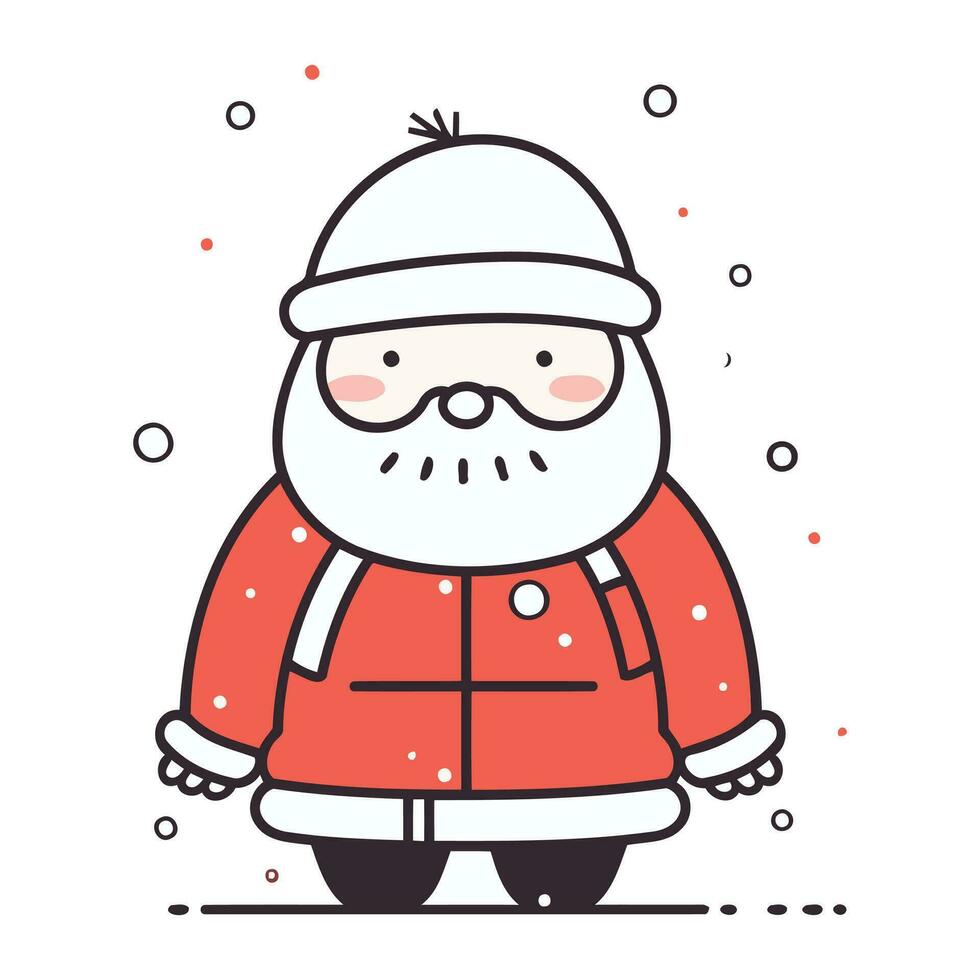 de kerstman claus. vector illustratie in vlak lijn stijl. Kerstmis en nieuw jaar.