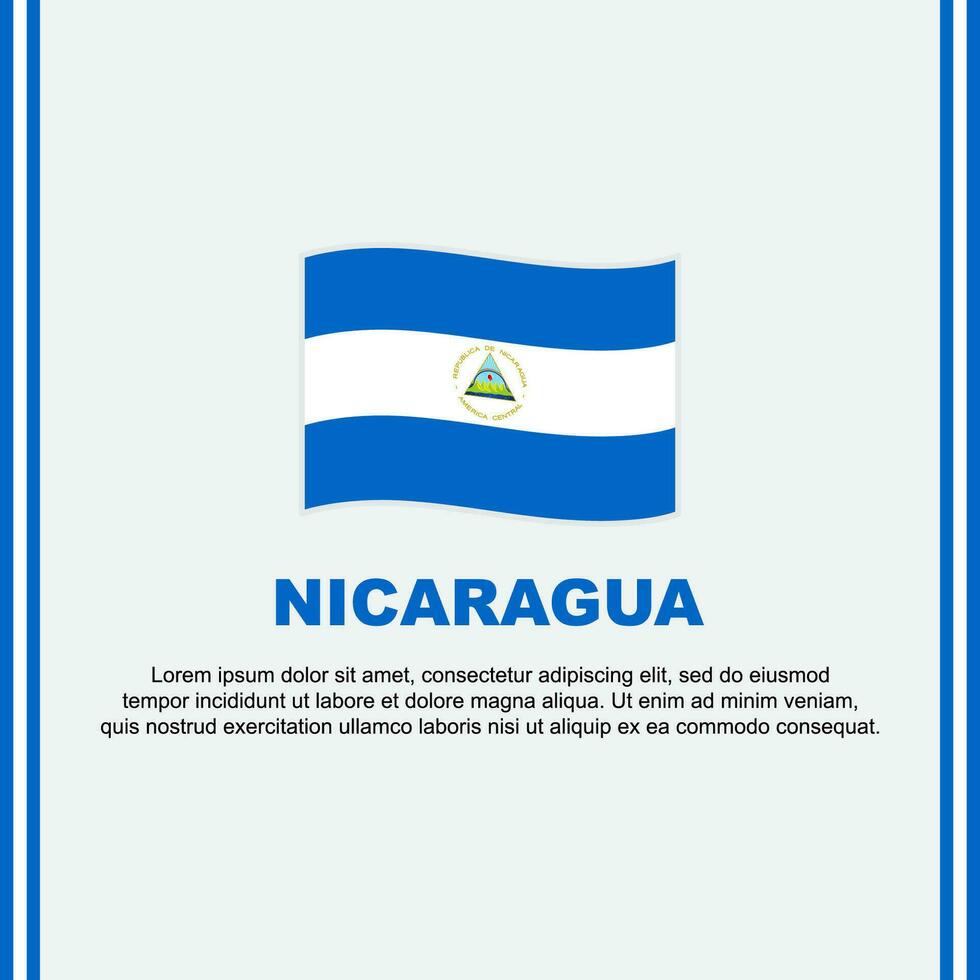 Nicaragua vlag achtergrond ontwerp sjabloon. Nicaragua onafhankelijkheid dag banier sociaal media na. Nicaragua tekenfilm vector