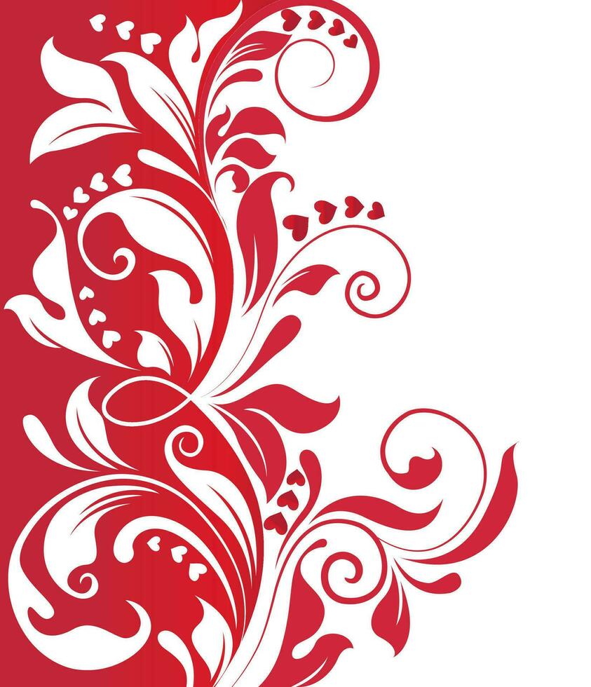 wijnoogst Valentijn kaart met overladen elegant abstract bloemen ontwerp vector