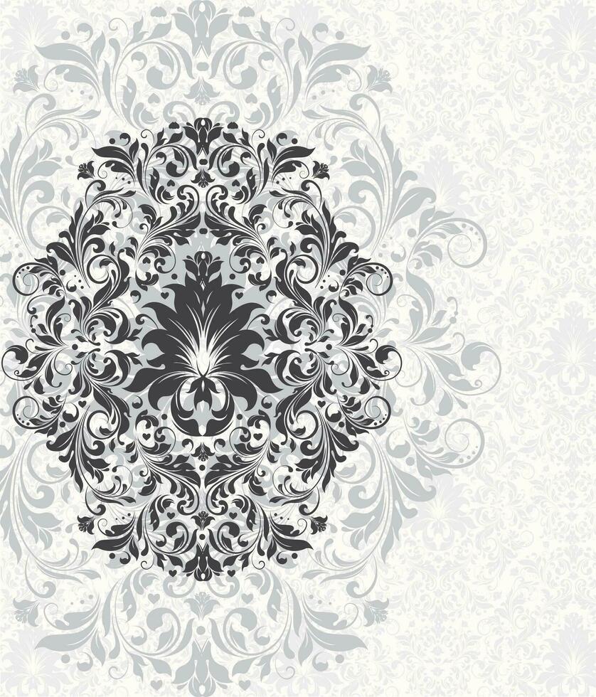 wijnoogst uitnodiging kaart met overladen elegant abstract bloemen ontwerp vector