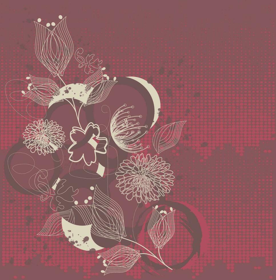 grunge floral achtergrond vector