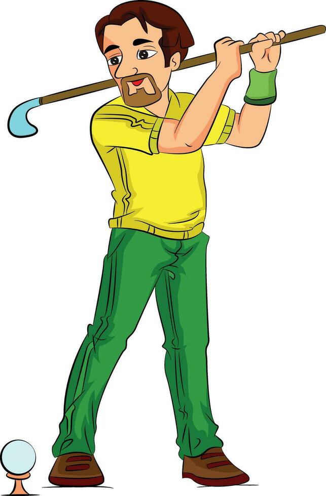 Mens spelen golf, illustratie vector