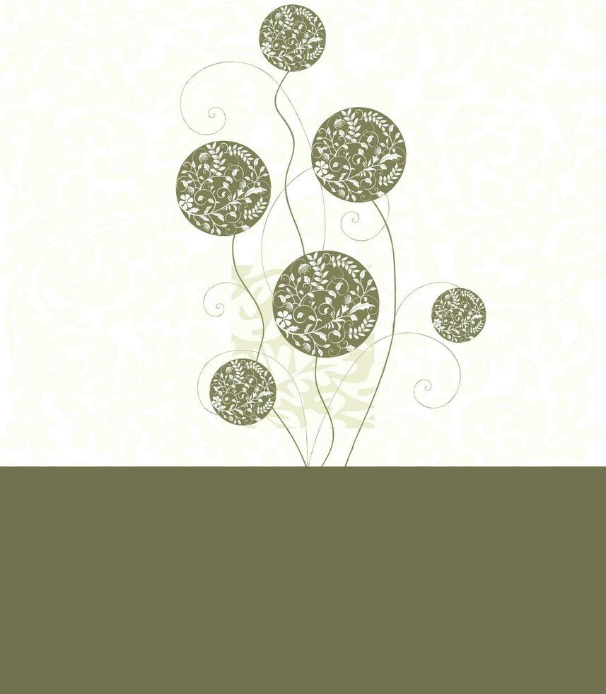 wijnoogst uitnodiging kaart met overladen elegant abstract bloemen ontwerp vector