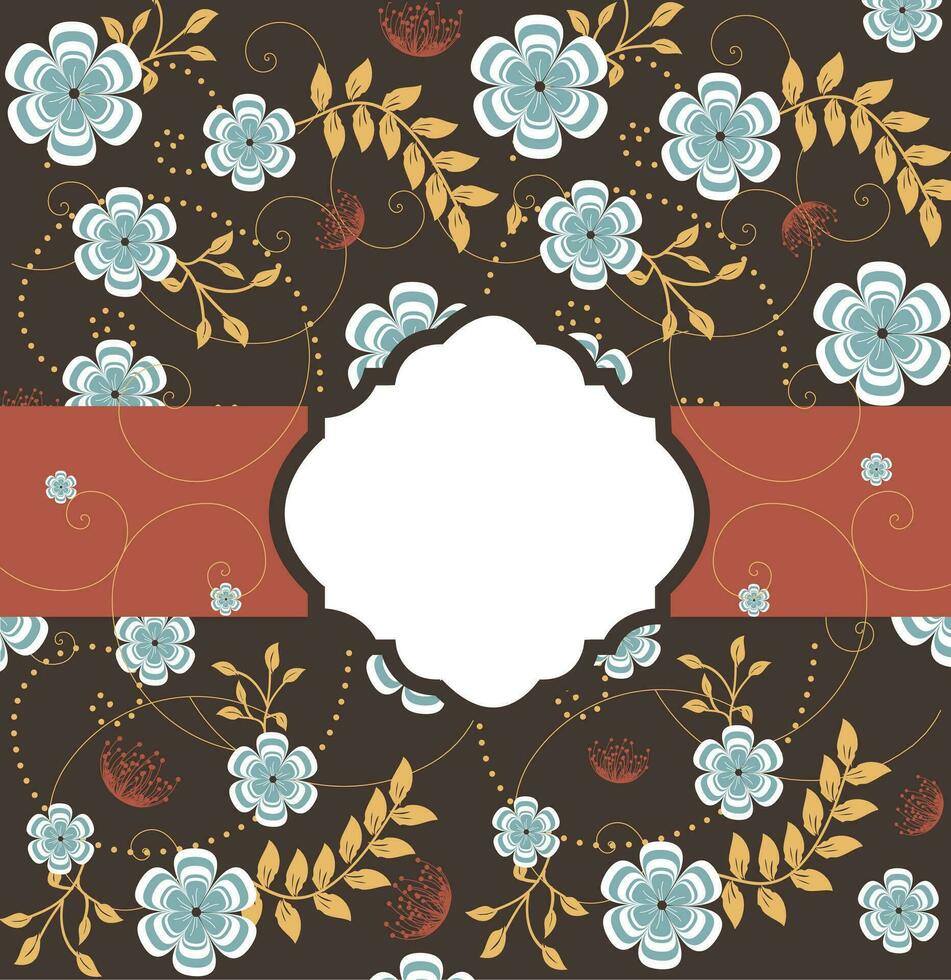 wijnoogst uitnodiging kaart met overladen elegant retro abstract bloemen ontwerp vector