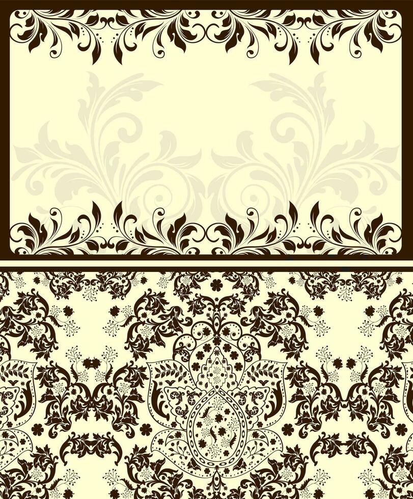 wijnoogst uitnodiging kaart met overladen elegant abstract bloemen ontwerp vector