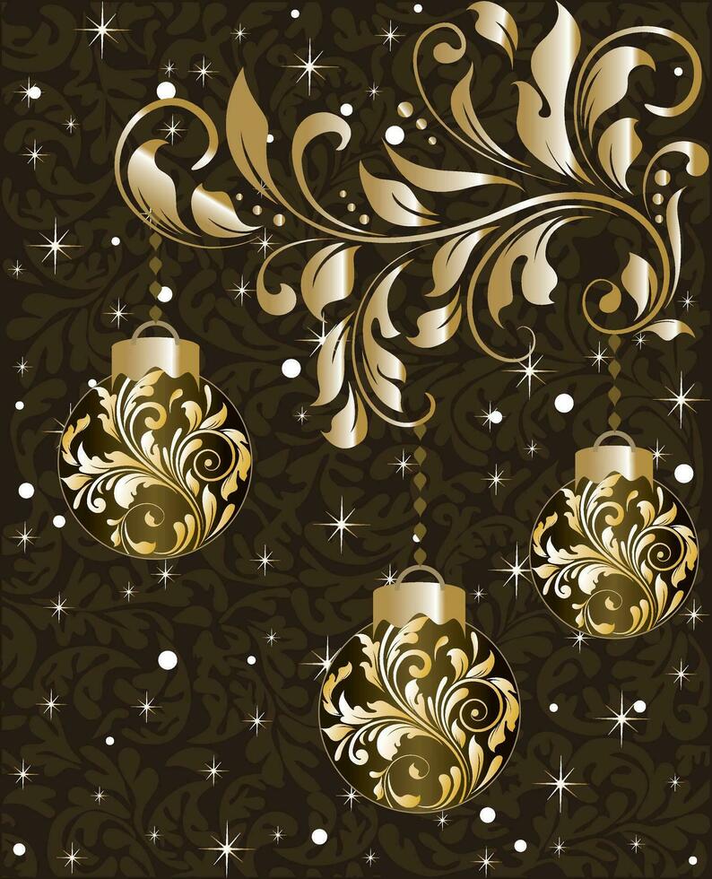 wijnoogst Kerstmis kaart met overladen elegant abstract bloemen ontwerp vector