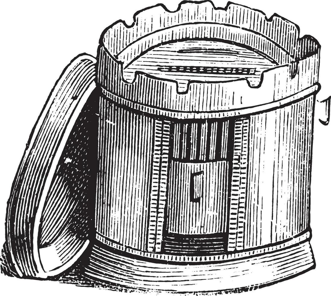 oven metaal, wijnoogst gravure. vector