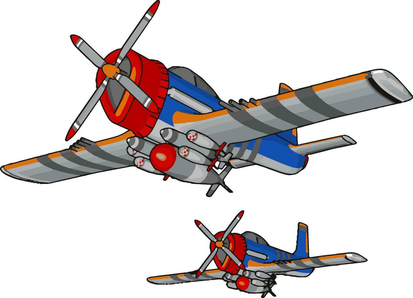 retro bommenwerper, illustratie, vector Aan wit achtergrond.
