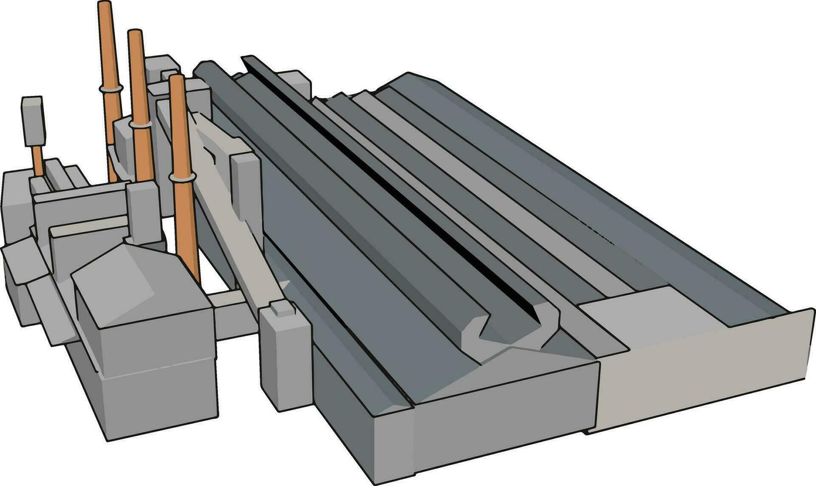 groot fabriek, illustratie, vector Aan wit achtergrond.