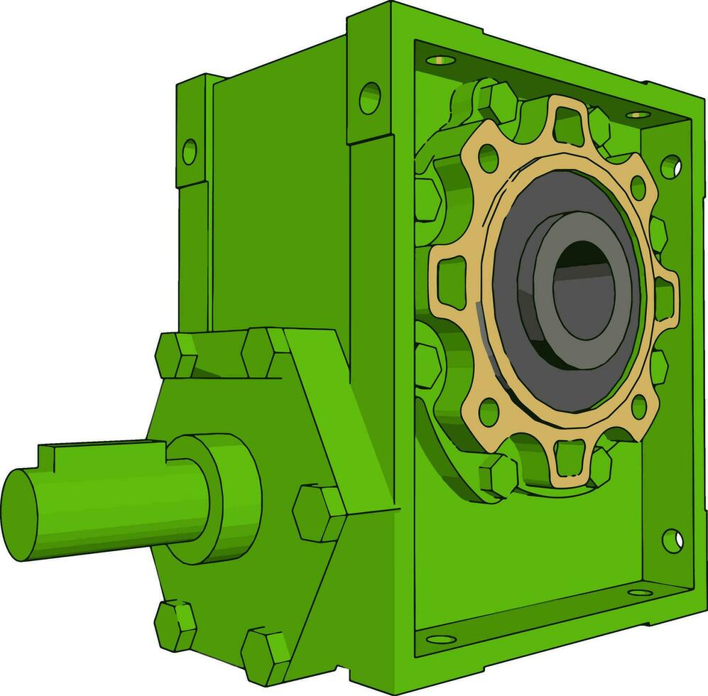 groen machine, illustratie, vector Aan wit achtergrond.