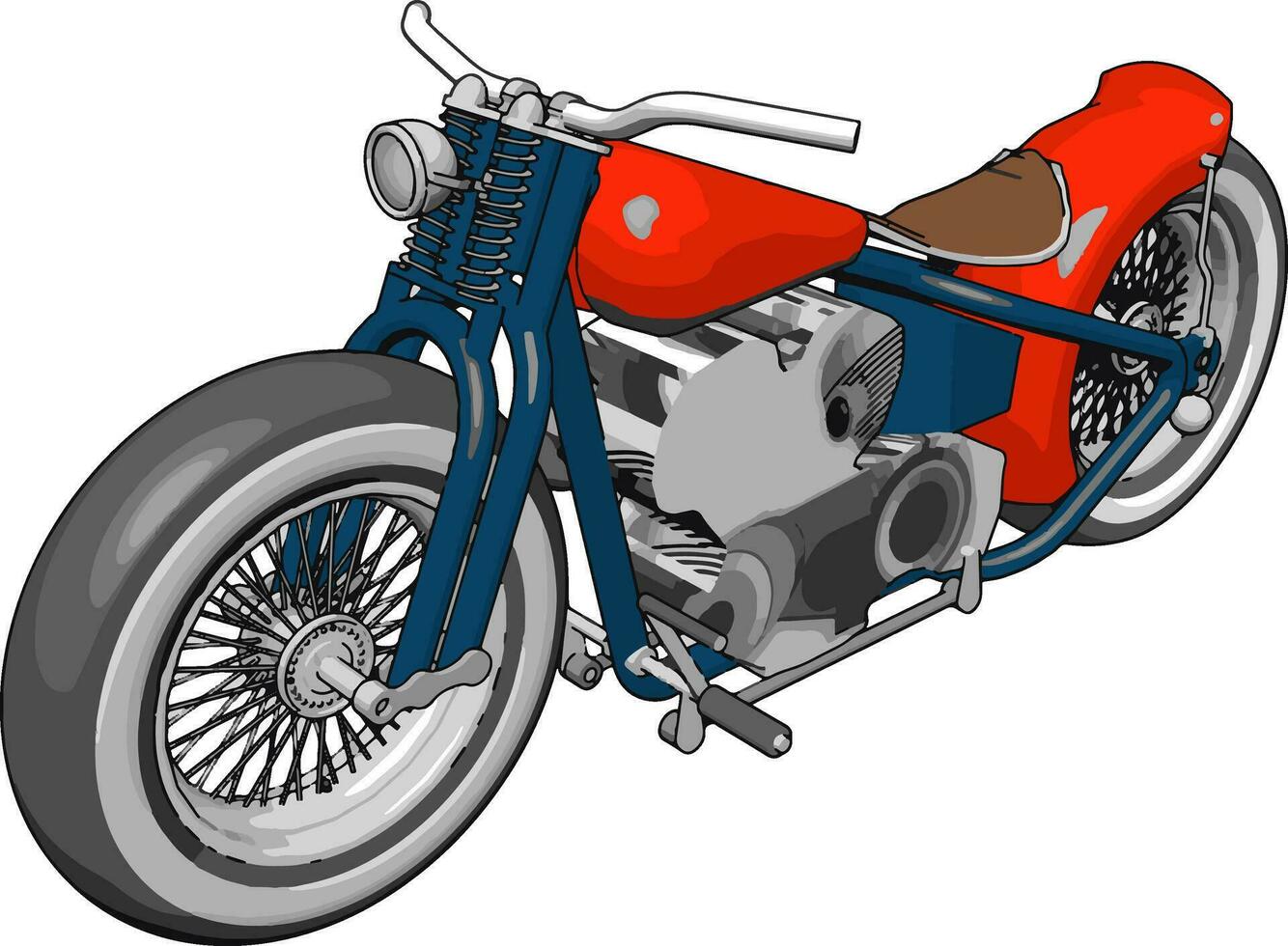 rood motorfiets, illustratie, vector Aan wit achtergrond.