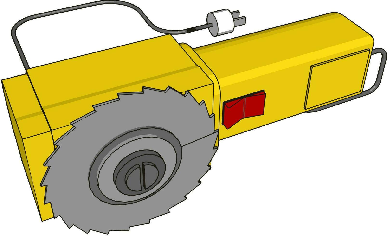 geel elektrisch zaag, illustratie, vector Aan wit achtergrond.