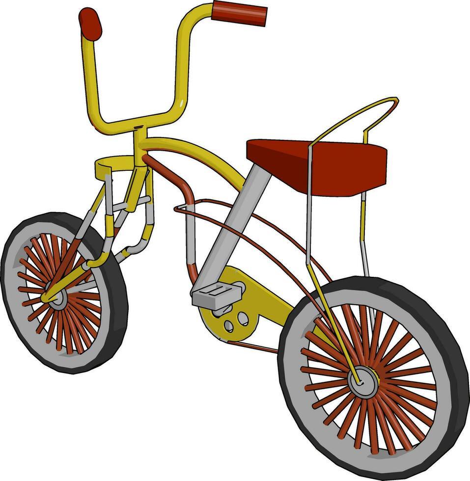 een rood gekleurde comfortabel kind fiets vector of kleur illustratie