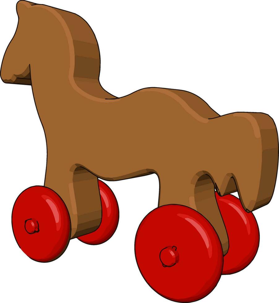 een weinig speelgoed- paard voorwerp vector of kleur illustratie