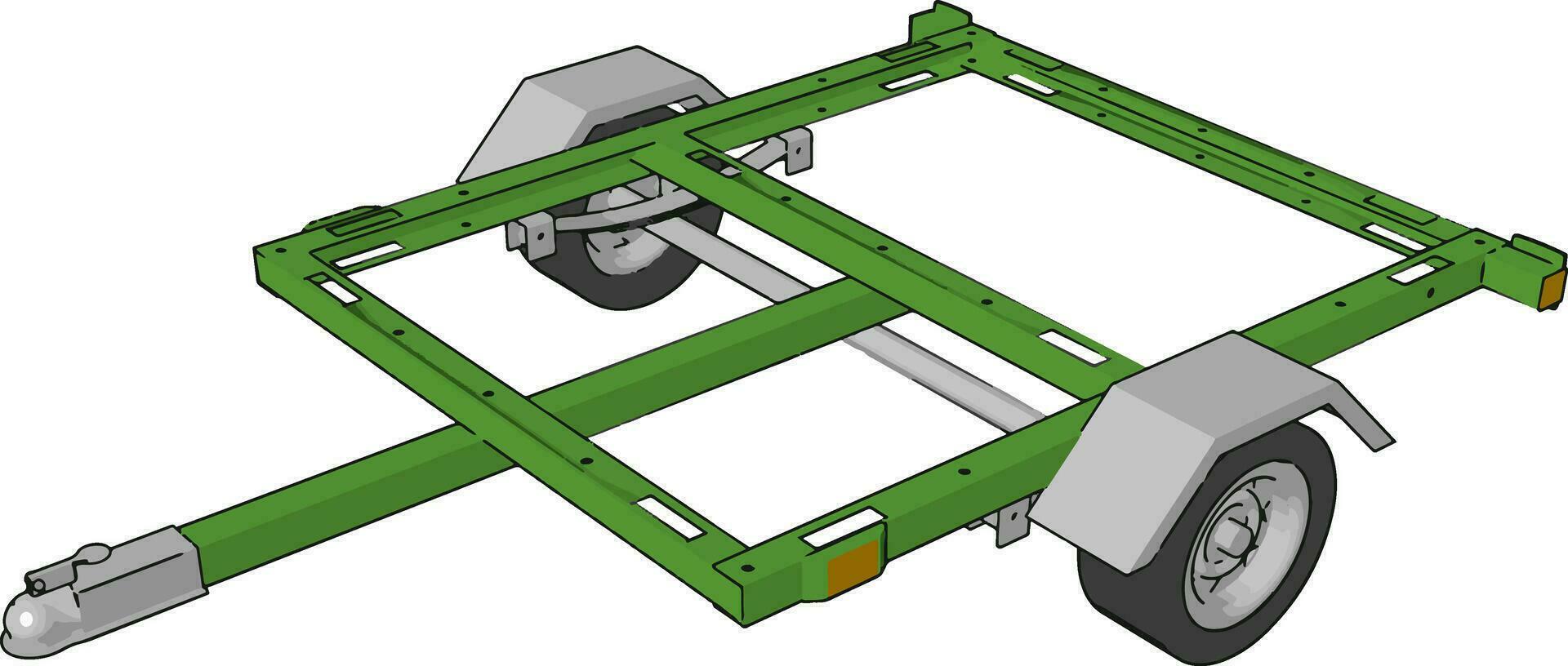 een aanhangwagen zonder stroom voertuig vector of kleur illustratie