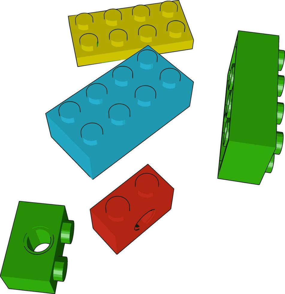 de gekleurde blokken speelgoed- vector of kleur illustratie