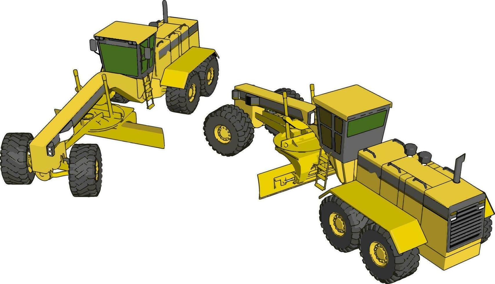 geel industrieel grader vector illustratie Aan wit achtergrond